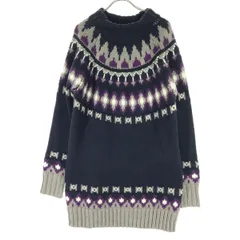 niko and... ニコアンド フェアアイル柄 長袖 セーター 3 ブラック マルチカラー レディース 古着