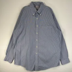 古着 ブルックスブラザーズ Brooks Brothers 長袖シャツ 胸ポケ TRADITIONAL FIT ボタンダウン L  ネイビー系 ストライプ メンズ