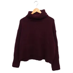 ユアーズ ur's タートルネック ニット セーター 長袖 無地 アクリル M ボルドー 赤 /FT10