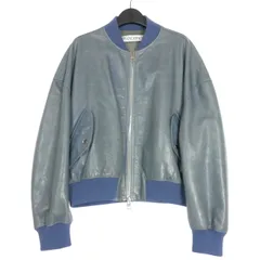 ジェイダブリューアンダーソン JWアンダーソン J.W.ANDERSON ドロップショルダー ボンバージャケット レザー ブルゾン S GREY LJ0007LT0025929