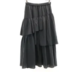 Mila Owen ミラオーウェン ロング丈 ティアードスカート 1 チャコールグレー レディース 古着