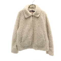 ZARA ザラ ボアジャケット S グレージュ レディース 古着