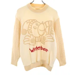 Castelbajac sport カステルバジャックスポーツ 日本製 ベア 長袖 ニット トレーナー 1 アイボリー くま アニマル メンズ 古着