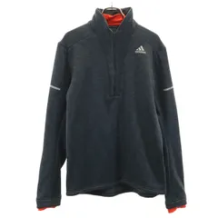 美品 adidas アディダス 長袖 ハーフジップ ウェア L グレー レディース 古着