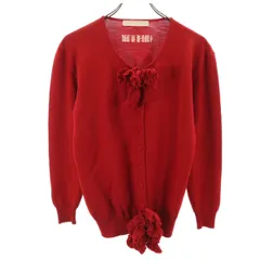 PINK HOUSE ピンクハウス ウール 長袖 ニットカーディガン レッド レディース 古着