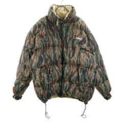 Bear USA ベアーユーエスエー カモフラ ダウンジャケット L カーキ リバーシブル レディース 古着