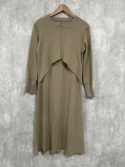 PEARLS 授乳服 マタニティ ワッフル Iライン ワンピース sizeF/カーキ ◆■ レディース