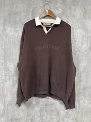 ESSENTIALS ロゴ オーバーサイズ ロング カットソー sizeL/茶 ◆■◎メンズ