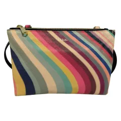 PaulSmith(ポールスミス) ショルダーバッグ - ネイビー×ピンク×マルチ ストラップ着脱可/マチなし/ミニバッグ レザー