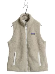 【お得なクーポン配布中!】 パタゴニア ロスガトス フリース ベスト レディース L / 古着 17年製 ハイ パイル ボア 重ね着 フルジップ アウトドア ハイネック ベージュ