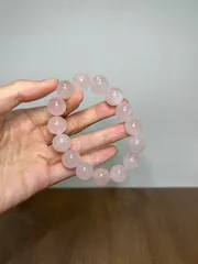 天然石　ローズクォーツ　ブレスレット14㍉約18㌢★97★