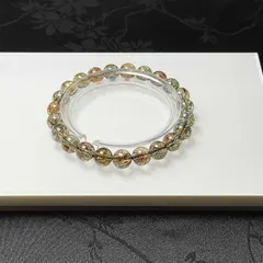 天然美品★【キラキラブラック＆ブラウンルチルクォーツ】★ブレスレット 天然石  8.2-8.6mm ZB9754