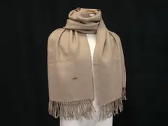 ■新品同様■ BLUE LABEL CRESTBRIDGE ブルーレーベル クレストブリッジ フリンジ マフラー ストール 防寒具 ブラウン系 BM5907
