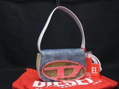 ■新品■未使用■ DIESEL ディーゼル デニム×レザー 2WAY ハンドバッグ ショルダー クロスボディ ブルー系×ピンク系 FP5940