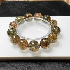 天然美品★【キラキラブラック＆ブラウンルチルクォーツ】★ブレスレット 天然石  8.7-9.2mm ZB9757