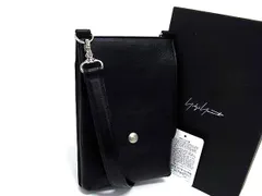 ■新品同様■ Yohji Yamamoto ヨウジヤマモト レザー ショルダーバッグ クロスボディ 斜め掛けかばん メンズ ブラック系 FU5558のサムネイル