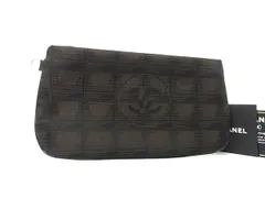 ■新品同様■ CHANEL シャネル ココマーク ニュートラベルライン キャンバス ポーチ マルチケース 小物入れ ダークブラウン系 FP8515
