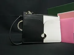 ■極美品■ kate spade ケイトスペード レザー コインケース コインパース カードケース パスケース ブラック系×ホワイト系 FP8439