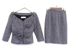 ■新品同様■ ChristianDior クリスチャンディオール ウール 千鳥柄 セットアップ ジャケット スカート 洋服 ブラック系 FM7828