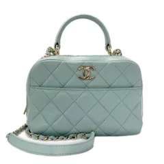 【中古】 シャネル マトラッセ チェーンショルダーバッグ ラムスキン トレンディCC ボーリングバッグ ミズイロ シャンパンゴールド レディース