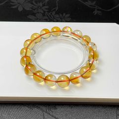虫入りアンバー ブレスレット 11.4mm 天然琥珀 インクルージョン入り 
