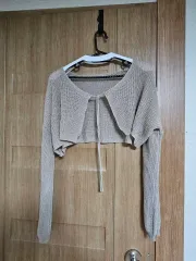 アイボリー ショート ニット カーディガン