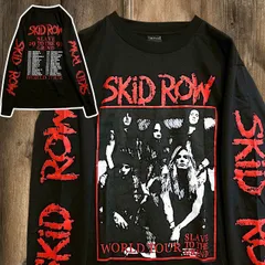 ⭐︎ スキッドロー スキッドロウ SKID ROW 黒 バンド Tシャツ 長袖 ロンT ミュージック 音楽 ロック ライブ ツアー アルバム ビンテージ ヴィンテージ デザイン VINTAGE 袖 スリーブ プリント  p20/のサムネイル