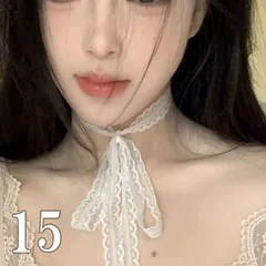 レースロングチョーカー レースリボンロングチョーカー