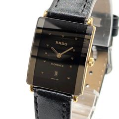 RADO　ラド―　フローレンス　ツートーン　クォーツ　レディース　スクエア RADO FLORENCE 160.3605.2N Watch QZ Ladies Square Silver Black dial