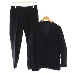 グリーンレーベルリラクシング ユナイテッドアローズ ホームスパンNT 2B M70ジャケット パンツ シングルスーツ セットアップ テーラード アウター 総裏地 テーパード スラックス ジップフライ ウール チェック柄 S 紺