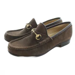 グッチ GUCCI ローファー ホースビット スエード 35 茶 ブラウン 100 0255 /KU