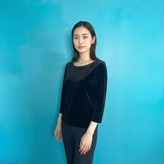 1400 VELOUR NOIR フォクシー ベロア トップス 黒 40 リボン 洗えるのサムネイル