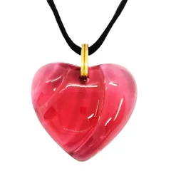 バカラ Baccarat ハート ネックレス クリスタルg レッド K18ゴールド【中古】