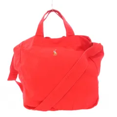 ポロ ラルフローレン POLO RALPH LAUREN CANVAS SHOPPER TOTE キャンバスショッパートート 2WAY ハンドバッグ ショルダーバッグ ロゴ ポニー 刺繍 ワンポイント 赤 レッド /BB