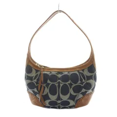 コーチ COACH 12748 ワンショルダーバッグ ハンド キャンバス レザー デニム シグネチャー ロゴ 茶 ブラウン 紺 ネイビー ■GY18 /MQ