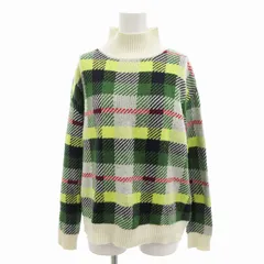 アーノルドパーマー Arnold Palmer ニット セーター チェック ハイネック 長袖 M 緑 白 マルチカラー /VU△ 0326