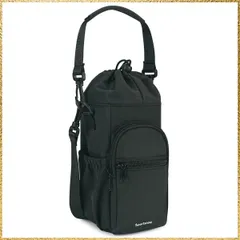 ☆彡送料無料でお届け☆彡Color:ブラック_Size:黒 水筒カバー 3way ショルダー 断熱保冷 500-1200mlサイズ対応 ペットボトルカバー（手提げ・肩掛け・斜めがけ） 調節可能ショルダーストラップ＆防水＆防汚 ペットボトルホルダー ボトルケース