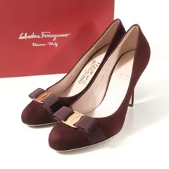 ■未使用品■Salvatore Ferragamo サルヴァトーレフェラガモ CARLA カーラ パンプス サイズ8 D ヴァラリボン スエード レザー ハイヒール 靴 20251201/RA6738