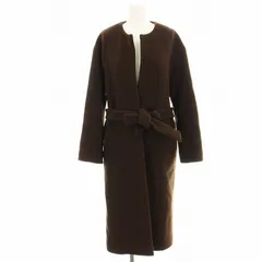 B&Y ユナイテッドアローズ BEAUTY&YOUTH ビューティー&ユース MANTECO ノーカラー ベルト ロングコート 1625-144-4893 茶 ブラウン S /☆G