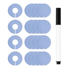 uxcell 衣類仕切り板 20個セット ラウンドクローゼットスタンド仕切り板 衣類スタンドサイズ仕切り板 空白ラベルとマーカーペン付き 書き込み可能＆再利用可能 ハンギングクローゼット仕分けサイズ用 グレー