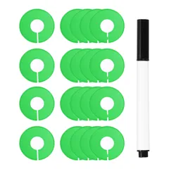 uxcell 衣類仕切り板 20個セット ラウンドクローゼットスタンド仕切り板 衣類スタンドサイズ仕切り板 空白ラベルとマーカーペン付き 書き込み可能＆再利用可能 ハンギングクローゼット仕分けサイズ用 緑