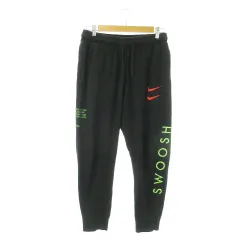 ナイキ NIKE DOUBLE SWOOSH スウェットパンツ ロング ジョガーパンツ ストレッチ ロゴ刺繍 裏毛 スポーツ L 紺 ネイビー DJ0468-010 /AO10 ■GY99