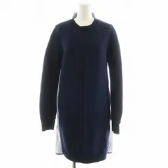 サカイラック sacai luck ワンピース ひざ丈 長袖 前後切替 ストライプ柄 3 紺 ネイビー 15AWLU1039 /AN36のサムネイル