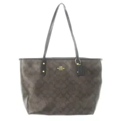 コーチ COACH トートバッグ ハンドバッグ PVC レザー 革 シグネチャー ロゴ 茶 ブラウン F58292 /CK25 ■GY18