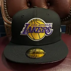 NEW ERA × LOS ANGELES LAKERS 59FIFTY つば裏ペイズリー柄 ベースボールキャップ ブラック 7-5/8 60.6cm