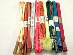 平和屋着物●和装小物　帯締め10本セット　レザー　手組　組紐　笹浪組　角八つ組　しょうざん　金糸　逸品　未使用　DAAW8452zzz