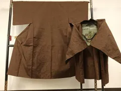 平和屋着物●男性　紬　アンサンブル　霞文　正絹　逸品　未使用　AABD0713fy