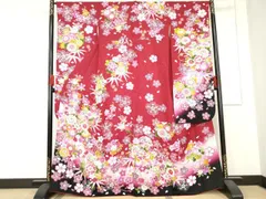 平和屋着物●京都丸紅　Kamishibai　振袖　駒刺繍　吉祥花鞠文　暈し染め　金彩　銀通し地　正絹　逸品　AABD6431cs
