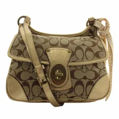 コーチ COACH ショルダーバッグ キャンバス レザー シグネチャー 総柄 ターンロック スカーフ付き 茶色 ブラウン F10567 /XZ ■GY11