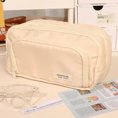 筆箱 ペンケース 大容量 多機能 多層 シンプル 多目的 使いやすい おしゃれ 可愛い かわいい 無地 小学生 中学生 高校生 学生 女子 女の子 大人 メンズ オフィス 学校 文具 鉛筆バッグ ツール